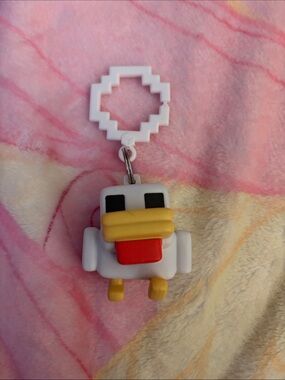 Minecraft chicken keychain